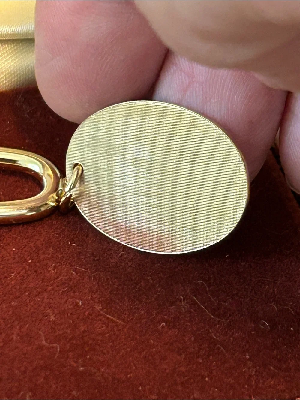 GEMEX Gold Oval ID Tag Carabiner Keychain
